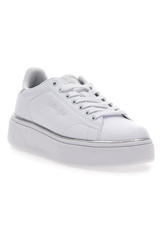 Weiße Sneakers mit Plateau COTTON BELT LONDON