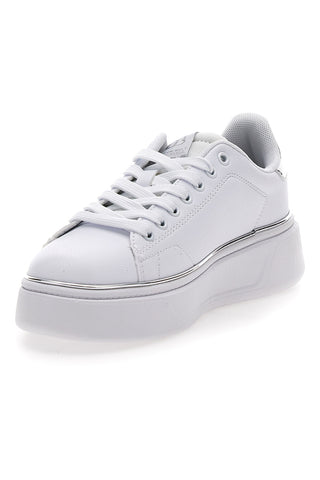 Weiße Sneakers mit Plateau COTTON BELT LONDON