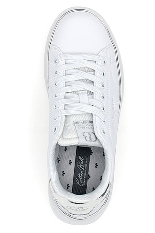 Weiße Sneakers mit Plateau COTTON BELT LONDON