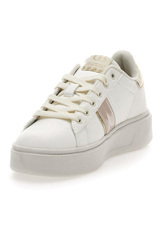 Weiße Sneakers mit goldenen Details Cotton Belt Kips