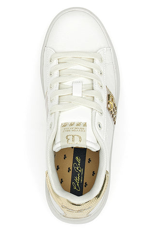 Weiße Sneakers mit goldenen Details Cotton Belt Kips