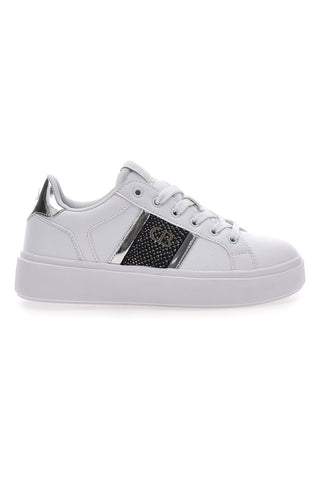 Weiße Sneakers mit silbernen Details COTTON BELT CBW424A72