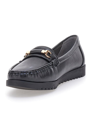 Schwarze Mokassins mit Mio Tempo 90 Horsebit