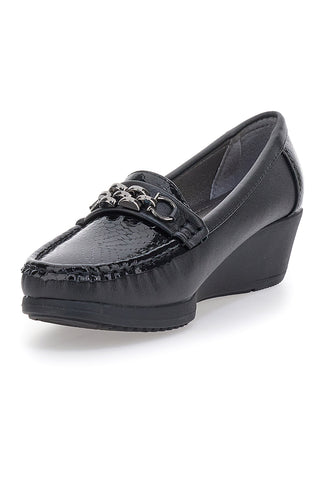 Schwarze Slipper mit Keilabsatz MIO TEMPO 94
