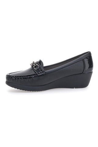 Schwarze Slipper mit Keilabsatz MIO TEMPO 94