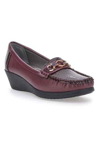 Bordeaux-Loafer mit Keilabsatz MIO TEMPO 9024