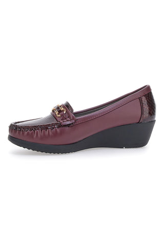 Bordeaux-Loafer mit Keilabsatz MIO TEMPO 9024