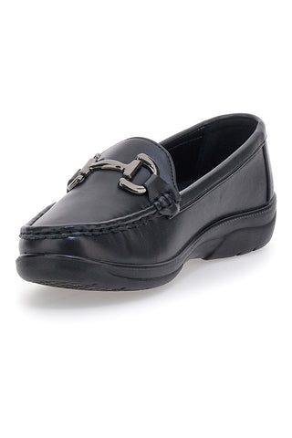 Schwarze Slipper mit silberner Klammer MIO TEMPO 133