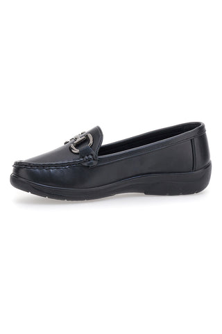 Schwarze Slipper mit silberner Klammer MIO TEMPO 133