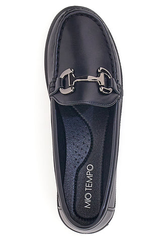 Schwarze Slipper mit silberner Klammer MIO TEMPO 133