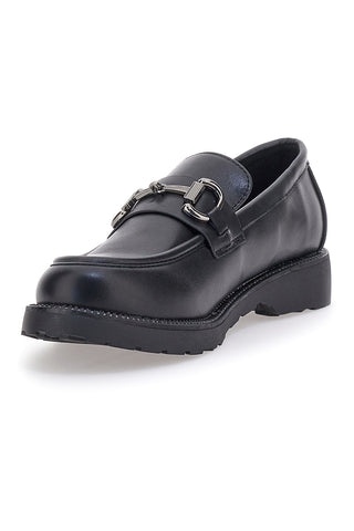 Schwarze Slipper mit Metallklammer ME & ME 1211