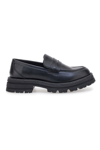 Schwarze Slipper mit Diamanten ME & ME 1221
