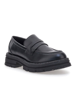 Schwarze Slipper mit Diamanten ME & ME 1221