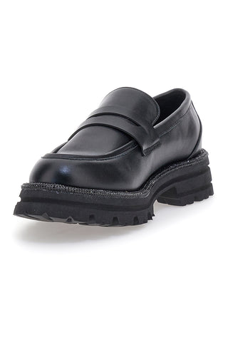 Schwarze Slipper mit Diamanten ME & ME 1221