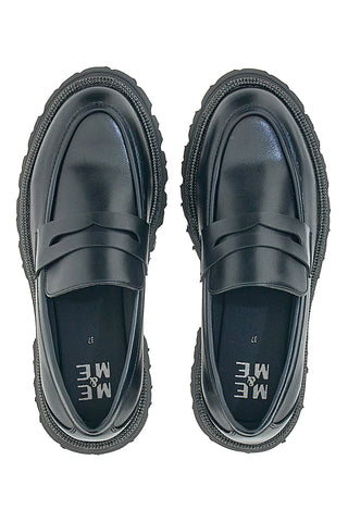 Schwarze Slipper mit Diamanten ME & ME 1221