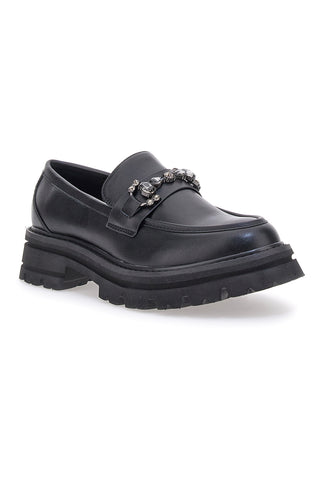 Schwarze Slipper mit Tanksohle und Vorderklammer ME & ME 1222