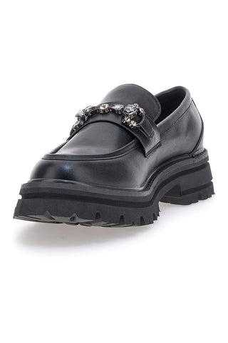 Schwarze Slipper mit Tanksohle und Vorderklammer ME & ME 1222