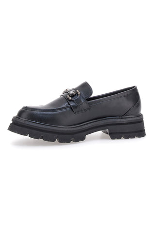 Schwarze Slipper mit Tanksohle und Vorderklammer ME & ME 1222