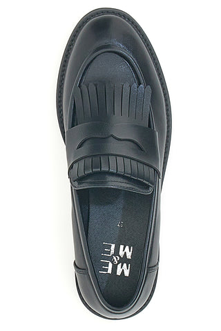 Schwarze Mokassins mit Fransen Me & Me 1236