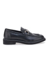 Schwarze Slipper mit silbernem Horsebit ME & ME 1237