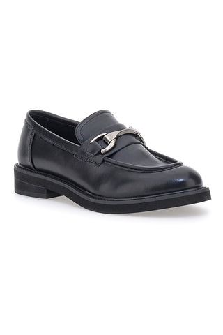 Schwarze Slipper mit silbernem Horsebit ME & ME 1237