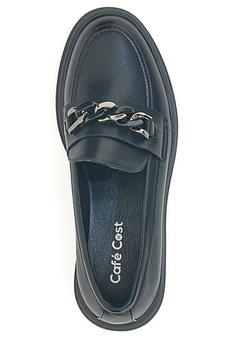Mocassino Nero con Catena CAFE' COST 9Y7298