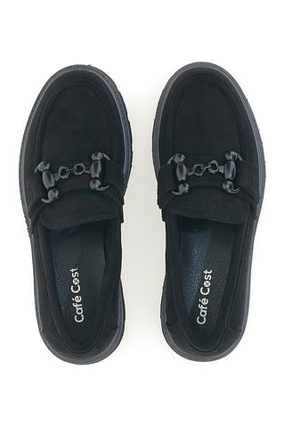 Mocassini Neri Con Morsetto Cafe' Cost H123193