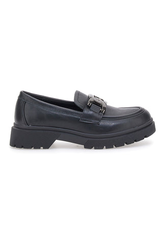 Schwarze Slipper mit silbernem Horsebit Café kosten H582257