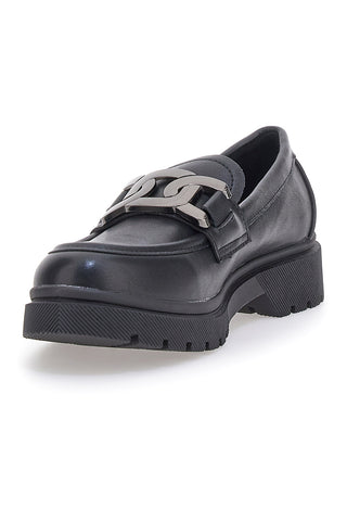 Schwarze Slipper mit silbernem Horsebit Café kosten H582257