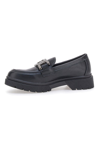 Schwarze Slipper mit silbernem Horsebit Café kosten H582257