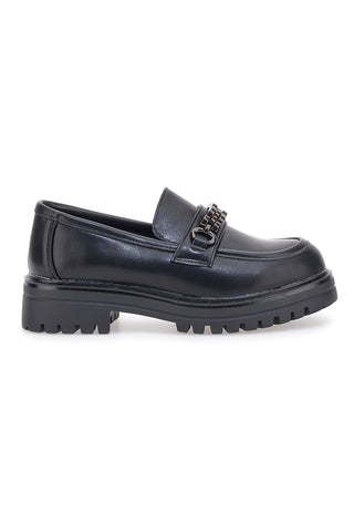 Schwarze Slipper mit Metallklammer CAFE' COST BL695151