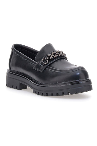 Mocassini Neri con Morsetto Metallico CAFE' COST BL695151