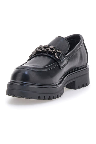 Mocassini Neri con Morsetto Metallico CAFE' COST BL695151