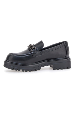 Schwarze Slipper mit Metallklammer CAFE' COST BL695151