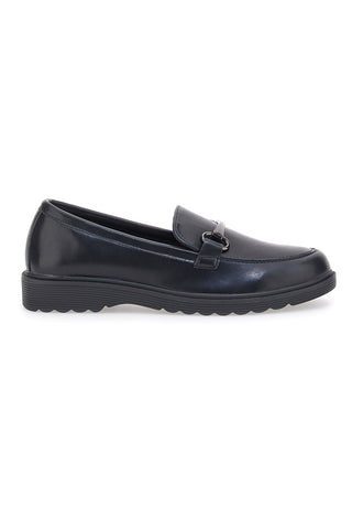 Schwarze Mokassins mit Klemme CAFE' COST H52689