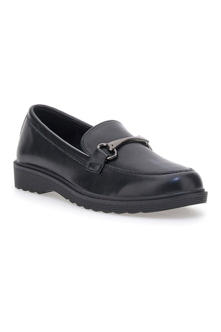 Schwarze Mokassins mit Klemme CAFE' COST H52689