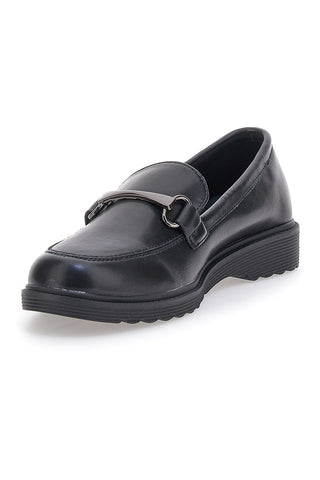 Schwarze Mokassins mit Klemme CAFE' COST H52689