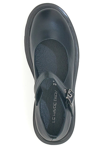 Ballerine mary Jane nere con cinturino e platform LE HAVRE PARIS BL23273