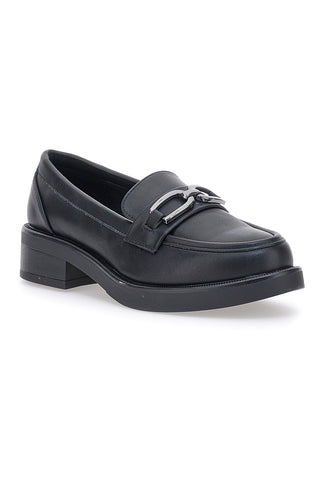 Schwarze Slipper mit Metallklammer CAFE' COST H236703