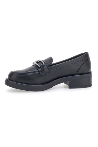 Schwarze Slipper mit Metallklammer CAFE' COST H236703