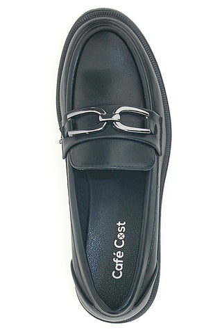 Schwarze Slipper mit Metallklammer CAFE' COST H236703