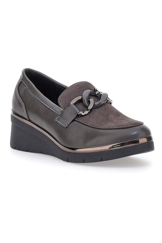 Graue Slipper mit Prima Riga-Plattform 2Y32225