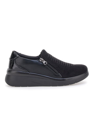 Schwarze Schuhe mit Glitzer und seitlichem Reißverschluss PRIMA RIGA H2301017