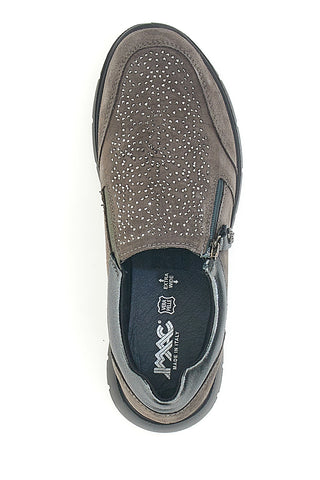 Sneakers Slip on Grigio scuro e brillantini Made in Italy Imac 656170