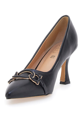 Schwarze spitze Pumps mit vorderer Klemme MON DIEU B1927Q13