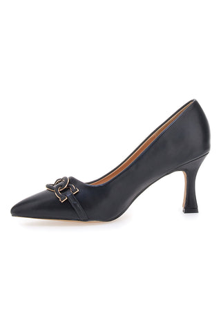 Schwarze spitze Pumps mit vorderer Klemme MON DIEU B1927Q13