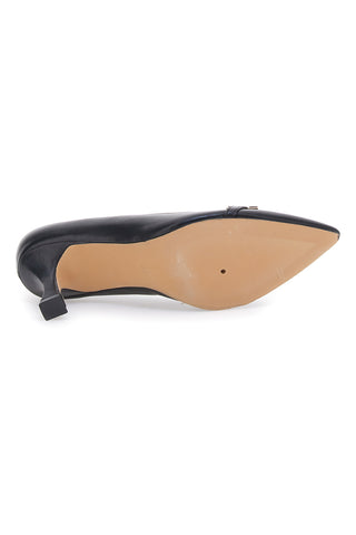 Schwarze spitze Pumps mit vorderer Klemme MON DIEU B1927Q13