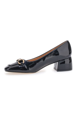 Ballerine nere effetto vernice con morsetto frontale e tacco basso MON DIEU 9401Q13
