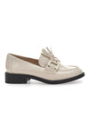 Beigefarbene Slipper mit Glanzeffekt und Quasten MARIELLA BURANI 50884681