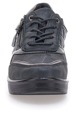 Schwarze Schnürschuhe mit Plateau MIO TEMPO 724072